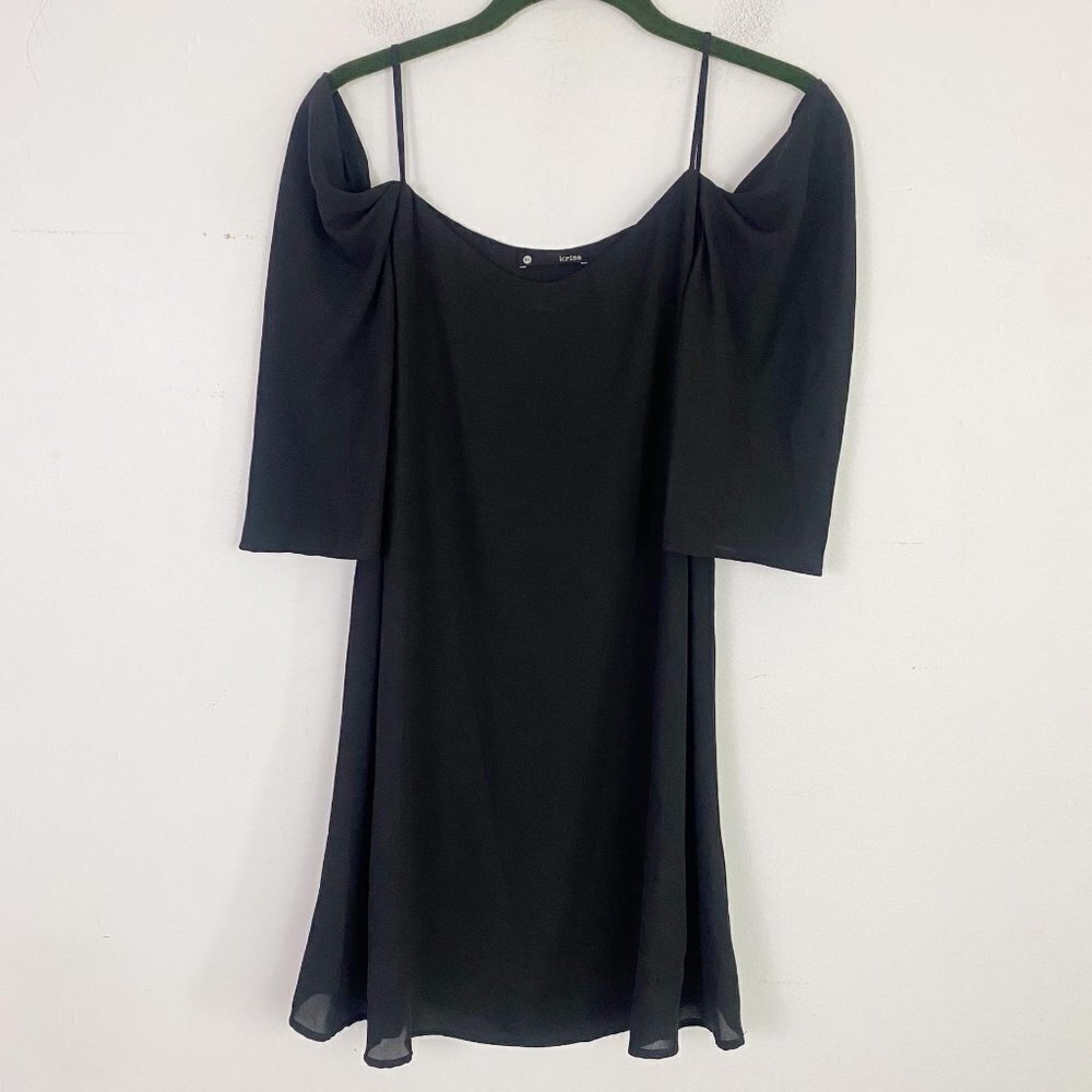 KRISA cold shoulder mini dress black